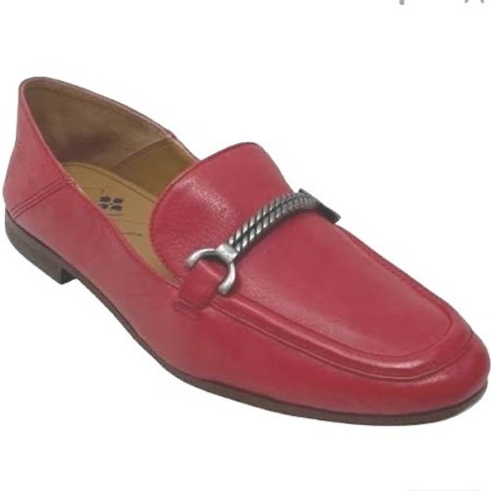 Patricia Nash Fia Loafer Flats Red Leather Women's Size 6 Preppy Country Club